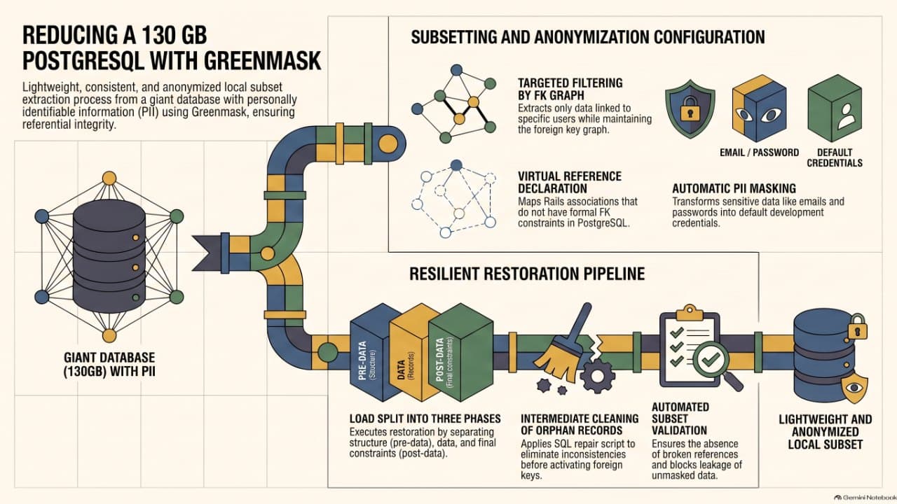 Shrinking a 130 GB Postgres to a Local Copy with Greenmask: What Worked and What Broke